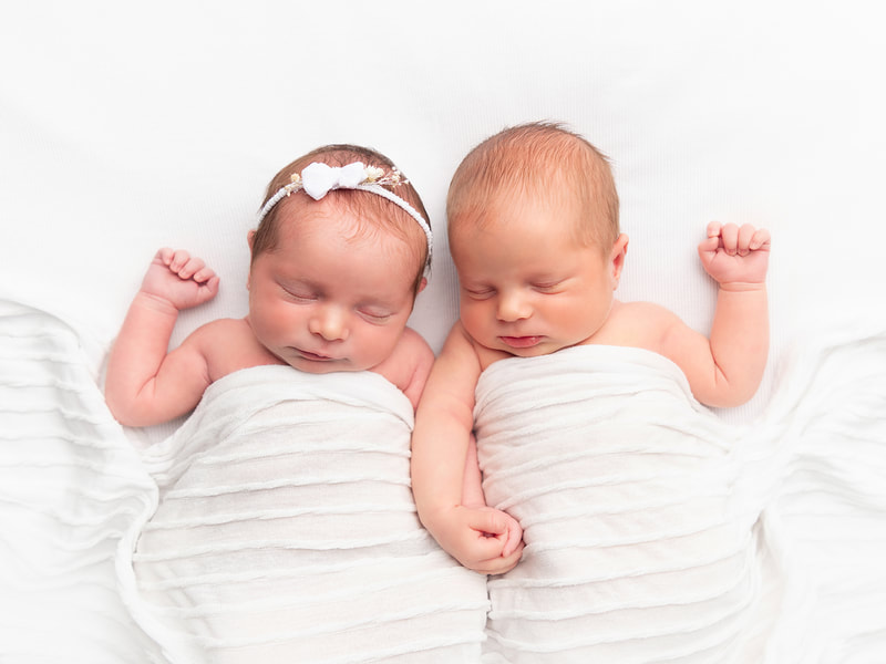 Newborn baby twins photography in first few weeks in Charnock area of Sheffield. 