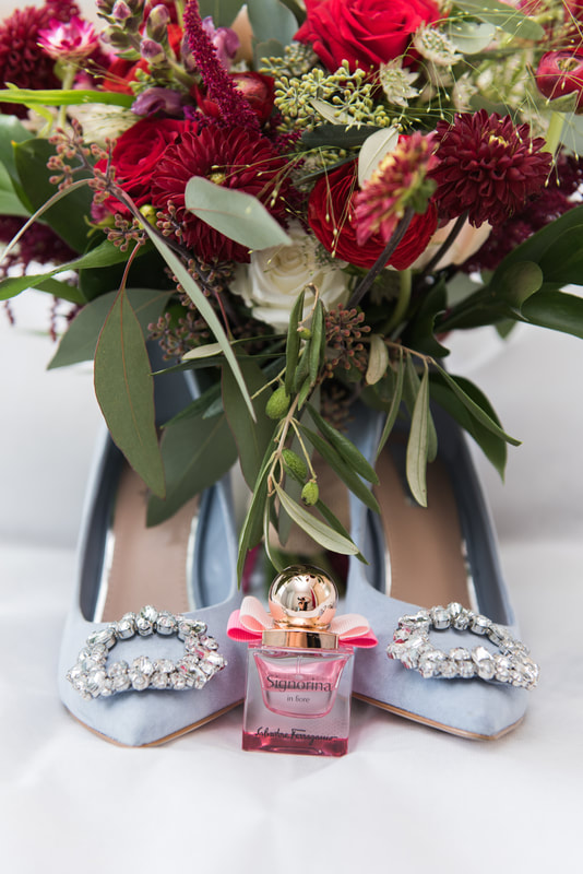 Bridal shoes, perfume and flowers by of the wild Sheffield 